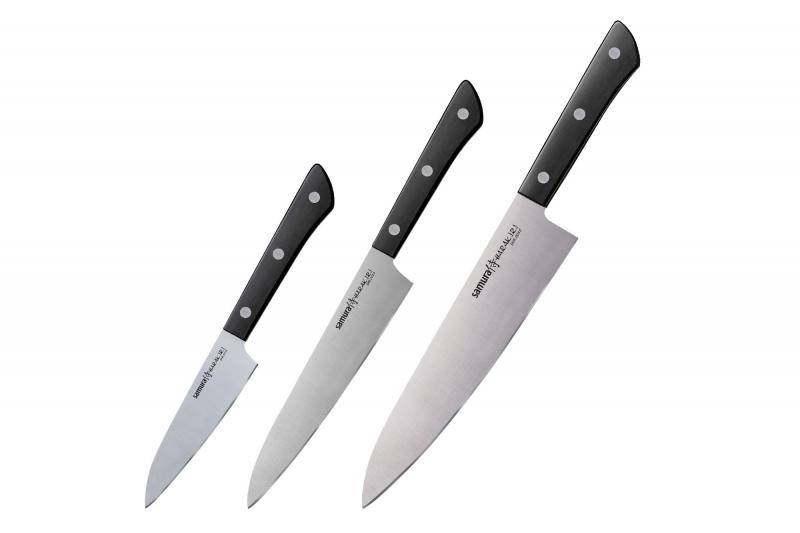 Samura - Zestaw noży kuchennych  Harakiri  3cz. hartowanie - twardość HRC 58 