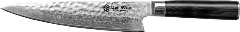 Dan Woo nóż szefa kuchni młotkowany twardość 60HRC--VG10-SZEF_P 