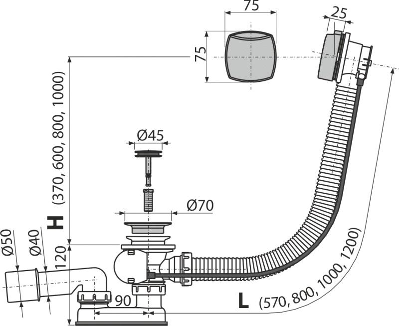 AlcaPlast A553K syfon wannowy do wanny automatyczny (2)