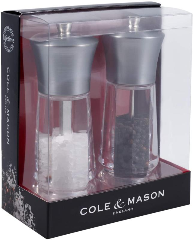 Cole&Mason  zestaw młynków do pieprzu i soli nikiel Exford 16,5 cm WL H321913