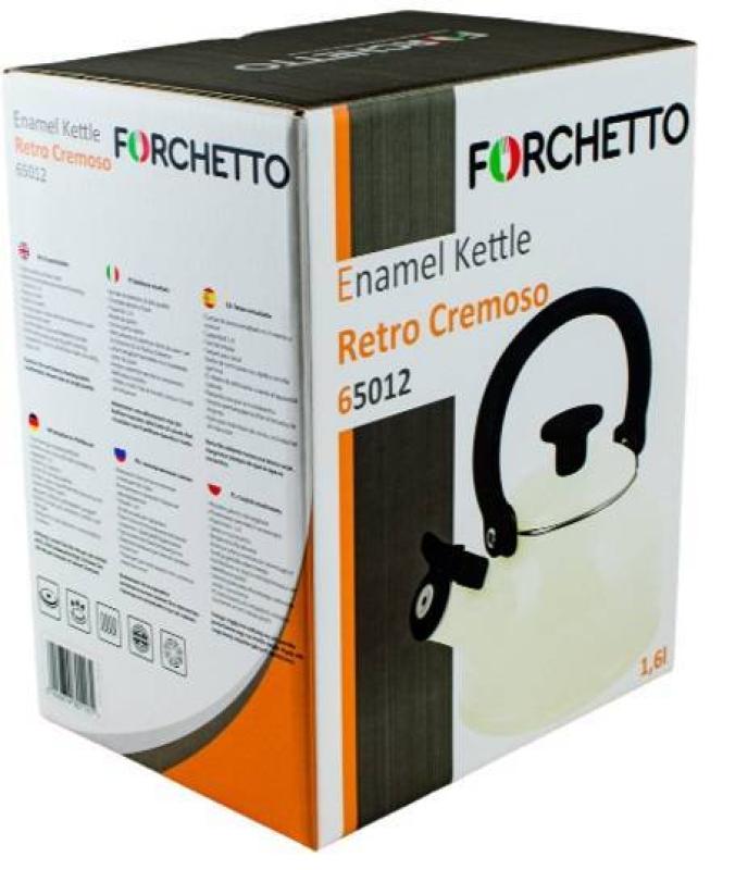 Czajnik emaliowany Forchetto RETRO 1,6 l  KREMOWY  - 65012