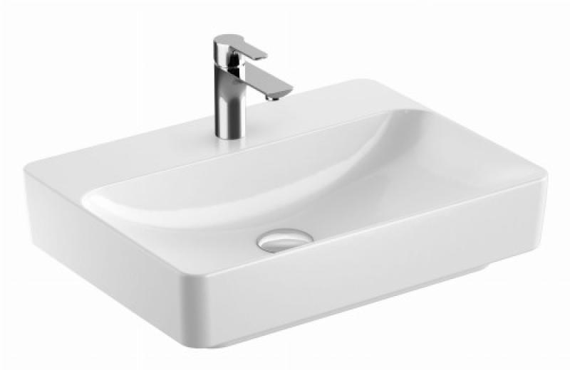 GEBERIT Umywalka prostokątna nablatowa VARIFORM 60cm z otworem 500.781.01.2