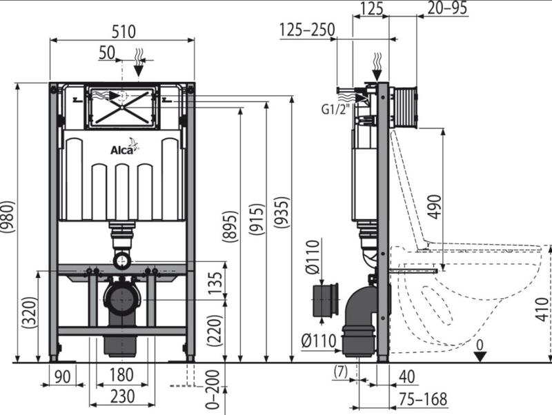  ALCAPLAST SADROMODUL STELAŻ PODTYNKOWY DO WC  AM101/1000
