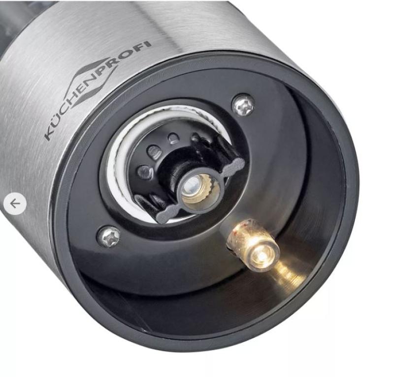 Młynki elektryczne zestaw 23cm do soli i pieprzu Kuchenprofi Boston stalowe