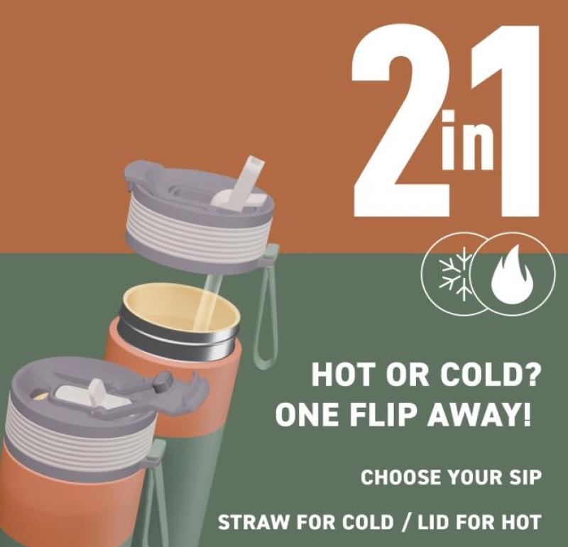  ASOBU KUBEK TERMICZNY BF27 Pastel Green  0,6L z ceramiczną powłoką 