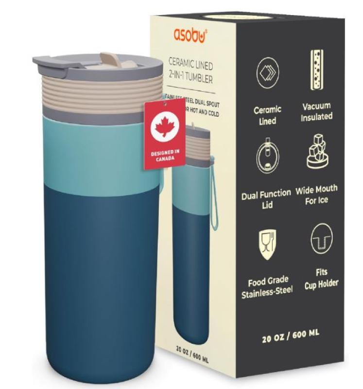  ASOBU KUBEK TERMICZNY BF27 Pastel BLUE  0,6L z ceramiczną powłoką 