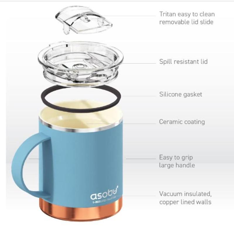 ASOBU KUBEK TERMICZNY SM30 BLUE  0,36 L z ceramiczną powłoką 