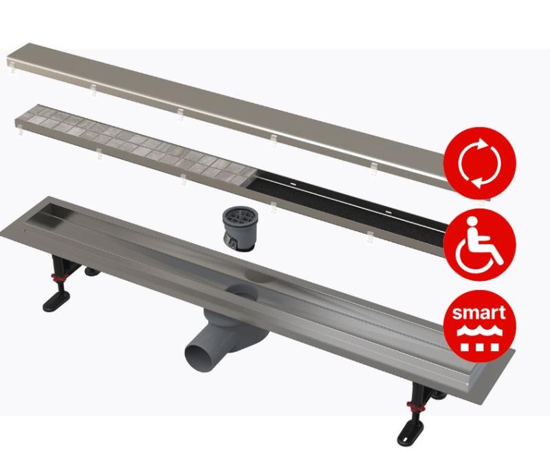  ALCAPLAST ODPŁYW LINIOWY ODWODNIENIE PRYSZNICOWE  APZ13-DOUBLE9 FIT AND GO -75 cm (4)