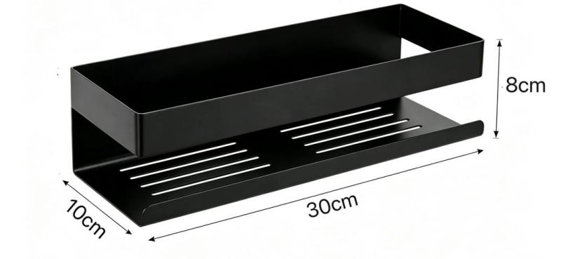 Royal Artisan Półka organizer pod prysznic 30 cm do kabiny czarna (1)