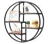 mini: Półka Ścienna Okrągła Metalowa Czarna Loftowa  (1)