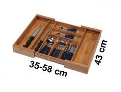 Wkład na sztućce 17085 do szuflady regulowany bambus 3558x43x6,5cm