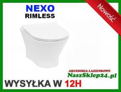 ROCA NEXO Miska WC podwieszana RIMLESS  A34664L + Deska  SLIM Wolnoopadająca  A801C4200U MATA GRATIS