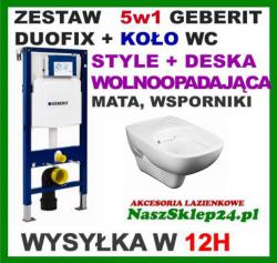 GEBERIT DUOFIX UP320 + MISKA WC KOLO STYLE RIMFREE + DESKA WOLNA + __MATA GRATIS__
