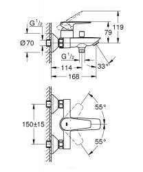  GROHE BATERIA WANNOWA BAUEDGE 23604001 NOWY MODEL