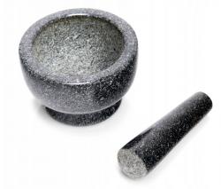 Zeller Moździerz z tłuczkiem duży solidny granitowy  czarny  24501