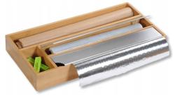 Organizer bambusowy do folii aluminiowej i spożywczej  XL z pojemnikiem