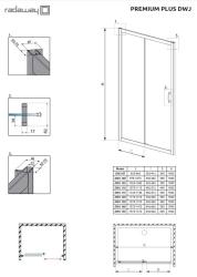  Radaway Drzwi wnękowe 120 Premium Plus DWJ 333130101N  szkło Przezroczyste