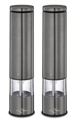  Młynki elektryczne zestaw 23cm do soli i pieprzu Kuchenprofi Boston Grafitowe