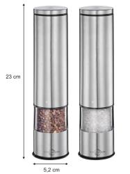 Obrazek dla: Młynki elektryczne zestaw 23cm do soli i pieprzu Kuchenprofi Boston stalowe