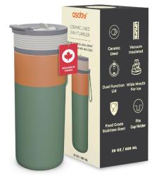  ASOBU KUBEK TERMICZNY BF27 Pastel Green  0,6L z ceramiczną powłoką 
