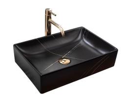 Obrazek dla: REA Umywalka nablatowa 51x34 cm Inga Black Marble Mat